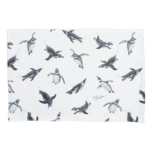 Penguin Squadron | Ocean Art Design 枕カバー (正面左)