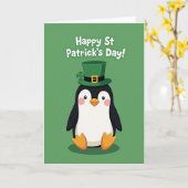 Penguin St Patricks Day Card カード (黄色い花)