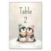 Penguin Twins Winter Wonderland Baby Shower  テーブルナンバー (正面)