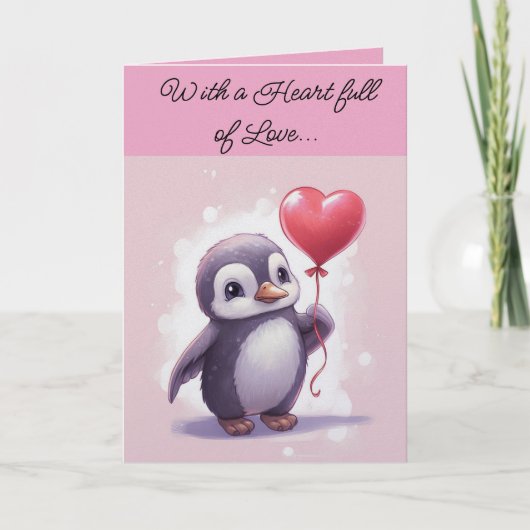 Penguin Valentine Day Holiday Card シーズンカード (正面)