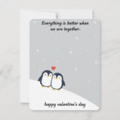 Penguin Valentine Love Card Cute Romantic Couples シーズンカード (正面)
