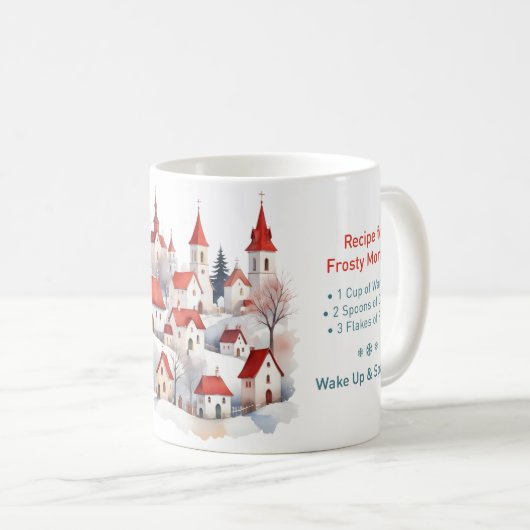 Penguin "Wake Up and Sparkle" Winter Mug コーヒーマグカップ (正面右)