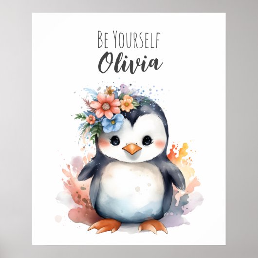 Penguin Wall Art | Animal Nursery Art Poster ポスター (正面)