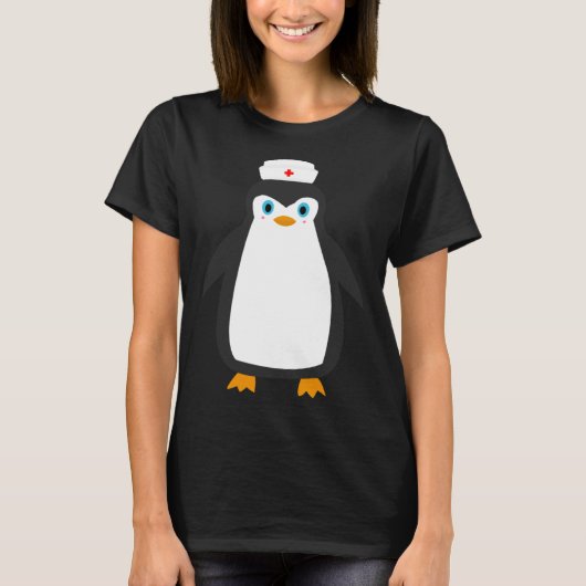 Penguin Wears Nurse Hat Nursing Tシャツ (正面)