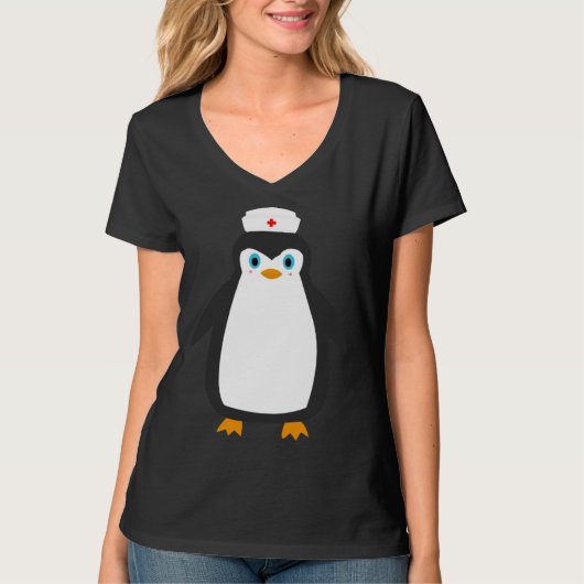 Penguin Wears Nurse Hat Nursing Tシャツ (正面)