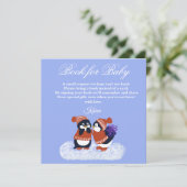 Penguin Winter Snow Birthday Baby Shower Book サンキューカード (スタンド正面)