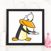Penguin With A Cupcake Poster ポスター