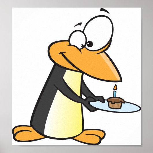 Penguin With A Cupcake Poster ポスター (正面)