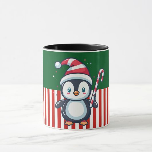 Penguin with Candy Cane マグカップ (中央)