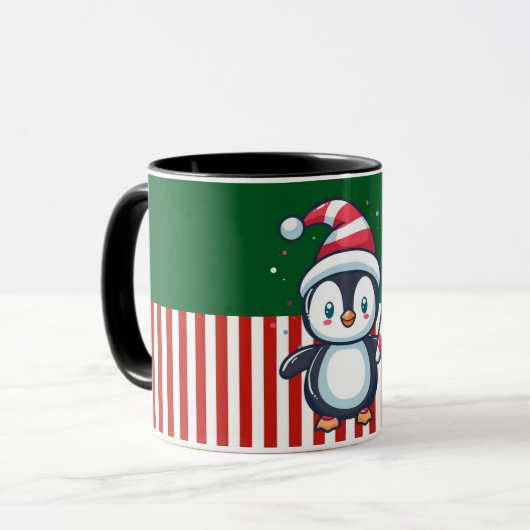 Penguin with Candy Cane マグカップ (正面左)