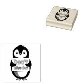 Penguin with Don't Miss Out Sign ラバースタンプ (押印)