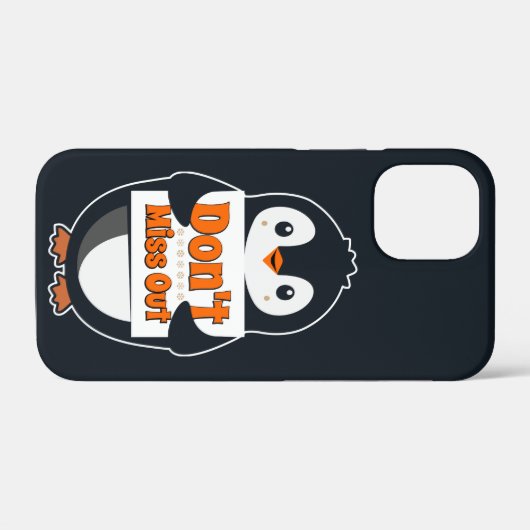 Penguin with Don't Miss Out Sign Case-Mate iPhoneケース (裏面 (横))