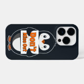 Penguin with Don't Miss Out Sign iPhoneケース (裏面横)