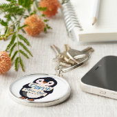 Penguin with Motivational Sign - Don't Miss Out キーホルダー (側面)