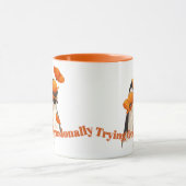 Penguin with Orange Poppy Flowers Botanical Art T- マグカップ (中央)