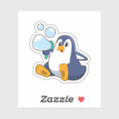 Penguin with Soap bubbles.PNG シール (シート)