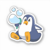 Penguin with Soap bubbles.PNG シール (正面)
