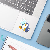Penguin with Soap bubbles.PNG シール (ノートパソコンとiPhone)