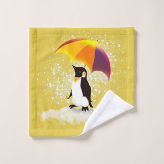 Penguin with Umbrella ウォッシュタオル