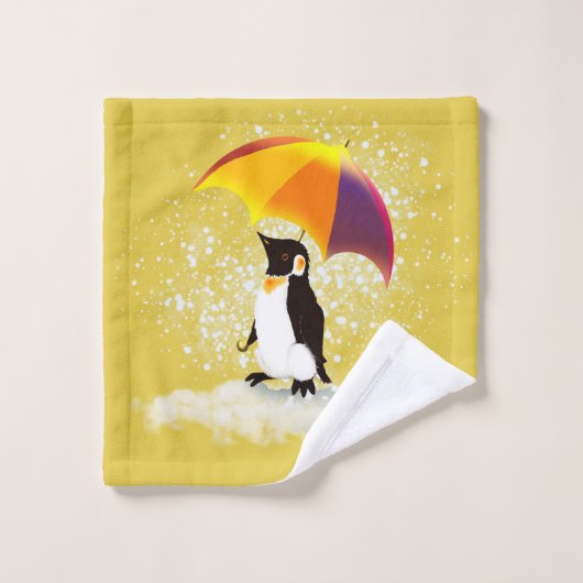 Penguin with Umbrella ウォッシュタオル (ウォッシュタオル)