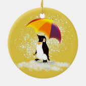 Penguin with Umbrella セラミックオーナメント (裏面)