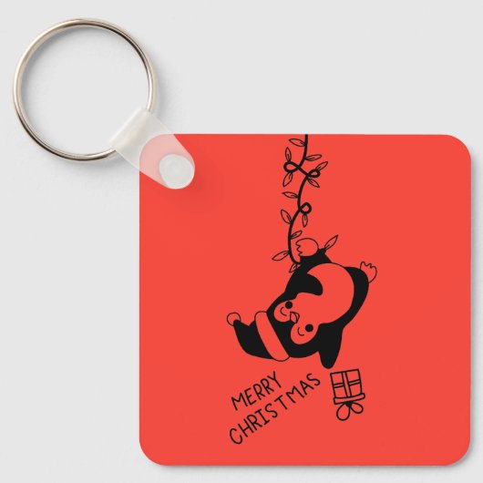 Penguine distributing christmas gifts キーホルダー (正面)