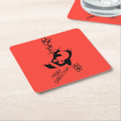 Penguine distributing christmas gifts スクエアペーパーコースター (アングル)