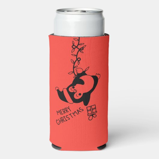 Penguine distributing christmas gifts スリム缶クーラー (Seltzer裏面)