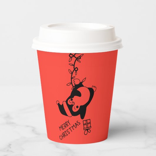 Penguine distributing christmas gifts 紙コップ (正面)