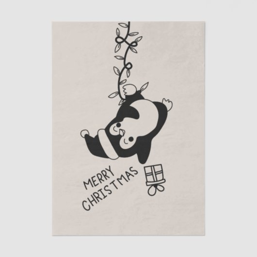 Penguine distributing christmas gifts 薄葉紙 (正面)