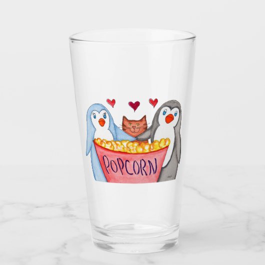 Penguins and Popcorn タンブラーグラス (正面)
