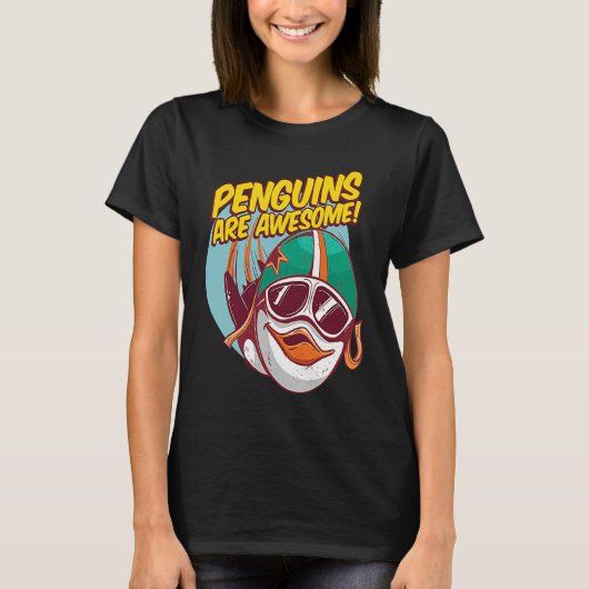 Penguins Are Awesome Penguins Polar Animals Tシャツ (正面)