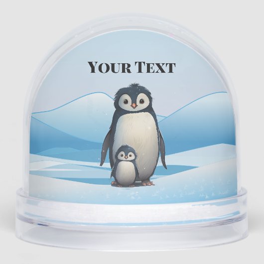 Penguins Design Snow Globe (正面)