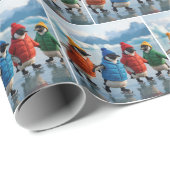 Penguins Ice Skating On an Arctic Lake ラッピングペーパー (ロールコーナー)