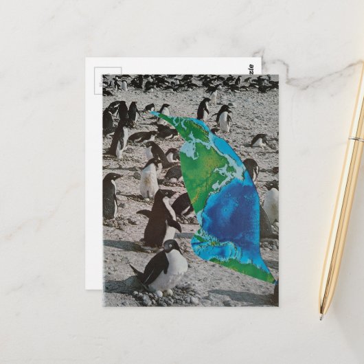 Penguins wildlife collage ポストカード (正面/裏面インサイチュ)