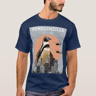 Penguinzilla Penguin Bird Funny Gift Tシャツ