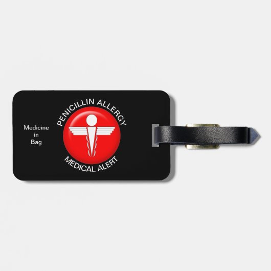 Penicillin Allergy Medical Alert Luggage Tag ラゲッジタグ (裏面横)
