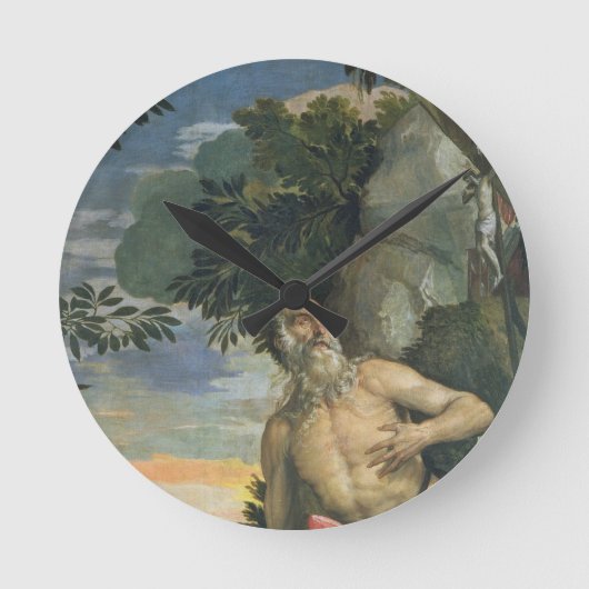 Penitence (キャンバスの油)のSt Jerome ラウンド壁時計 (正面)