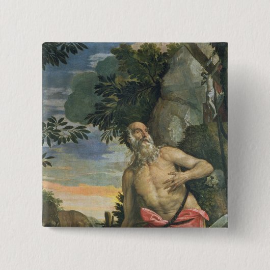 Penitence (キャンバスの油)のSt Jerome 缶バッジ (正面)