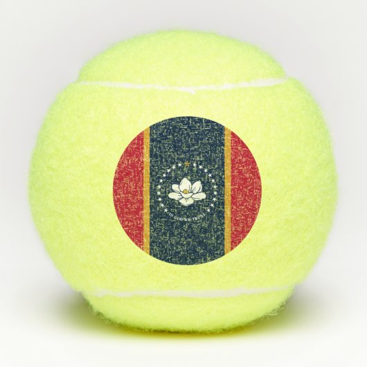 Penn tennis ball with flag of Mississippi State テニスボール (正面)