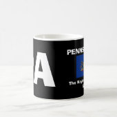 Pennsylvania*大きいPAの黒いマグ コーヒーマグカップ (中央)