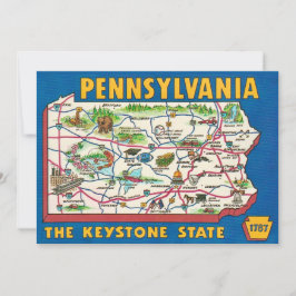 Pennsylvania 11x14 Map Jigsaw Puzzle サンキューカード