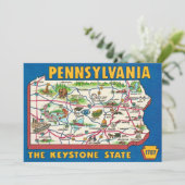 Pennsylvania 11x14 Map Jigsaw Puzzle サンキューカード (スタンド正面)