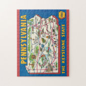 Pennsylvania 11x14 Map Jigsaw Puzzle ジグソーパズル (縦)