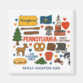Pennsylvania Family Trip Keepsake Custom Magnet マグネット (正面)