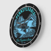 Pennsylvania Keystone State Covered Bridge  ラージ壁時計 (傾斜)