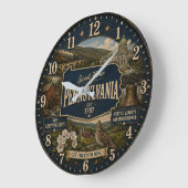 Pennsylvania Keystone State Historic Landmark ラージ壁時計 (傾斜)