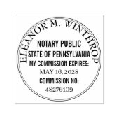 Pennsylvania Notary Public Round  セルフインキングスタンプ (デザイン)
