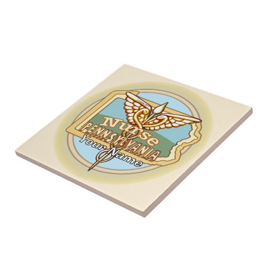 Pennsylvania Nurse Caduceus Tile タイル (側面)