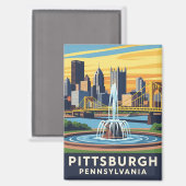 Pennsylvania Pittsburgh Travel マグネット (正面/裏面)
